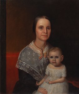 Porträt einer Mutter und eines Kindes, ca. 1850 von Unbekannt