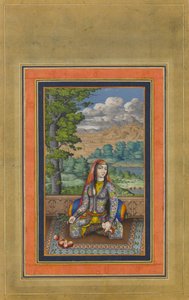 Porträt einer persischen Dame, Folio aus dem Davis-Album, ca. 1736-37