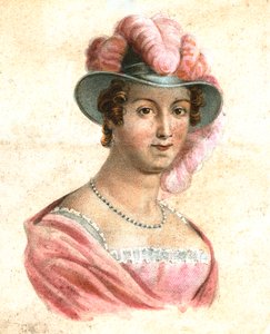 Porträt einer Frau mit Federhut, ca. 1750-1850 von Unbekannt