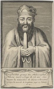 Porträt des chinesischen Denkers und Sozialphilosophen Konfuzius, zwischen 1745 und 1755 von Unbekannt