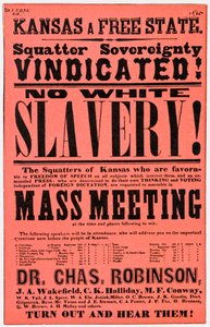Plakat gegen Sklaverei in Kansas, 19. Jahrhundert