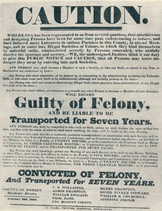 Plakate warnen, dass diejenigen, die illegale Eide ablegen, abgeschoben werden können, 1834, 1934