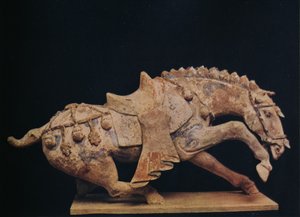 Töpferfigur eines Pferdes - Tang-Dynastie, ca. 7. bis 10. Jahrhundert n. Chr., 1936 von Unbekannt