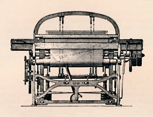 Kraftwebstuhl Vorderansicht, 1836, 1904