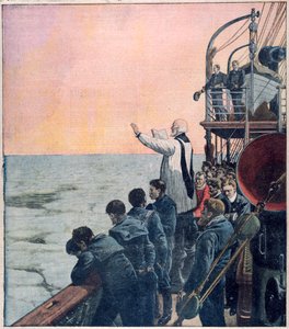 Gebete an der Stelle des Untergangs der Titanic, 1912 von Unbekannt