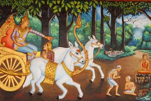 Preah Prom Rath Kloster. Leben des Buddha. Siddhartha Gautama und die vier Anblicke von Alter, Krankheit, Tod und einem Einsiedler von Unbekannt