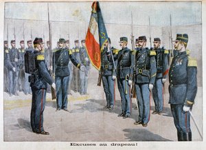 Entschuldigungen vor der Flagge, Toulon, Frankreich, 1898