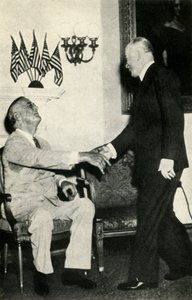 Präsident Benes besucht F. D. Roosevelt im Jahr 1942, 1947 von Unbekannt