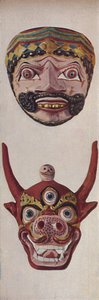 Primitive Kulturen in Ritual- und Festmasken - Festmaske und Kuhgesichtsmaske, um 1935 von Unbekannt