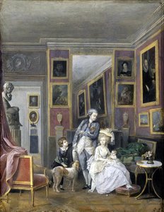 Prinz Alexander Sergejewitsch Stroganow mit seiner Frau Ekaterina Petrowna und Kindern, ca. 1778 von Unbekannt