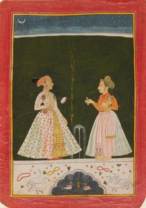 Prinz Amar Singh mit seinem kleinen Sohn, frühe 1690er Jahre