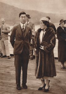 Prinz und Prinzessin Chichibu kommen auf der Queen Mary an, 12. April 1937 von Unbekannt