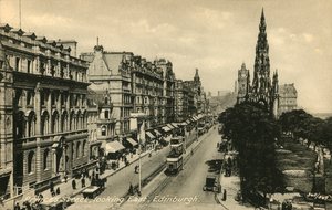 Princes Street Blick nach Osten, Edinburgh, ca. 1920er Jahre
