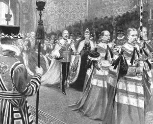 Prinzessin Alexandra...bei der Eröffnung des ersten Parlaments von König Edward VII.