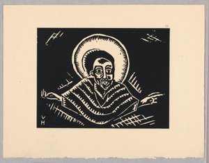Druck, Christos o Poslednim Soude, Christus, Platte IX, Äthiopien, cili Christos, Madonna und Heilige, wie ich sie in den Illuminierungen alter äthiopischer Kodizes gesehen habe Portfolio