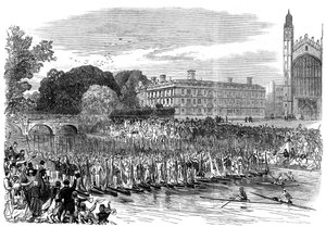 Prozession von Booten in Cambridge, 1870