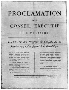 Proklamation des Befehls zur Hinrichtung von Ludwig XVI. von Frankreich, 1793-1894