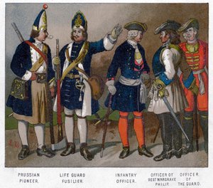 Preußische und französische Soldaten von 1704, 19. Jahrhundert von Unbekannt