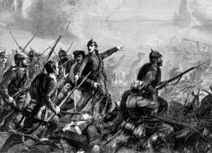 Preußische Infanterie im Angriff, Deutsch-Französischer Krieg, 1870