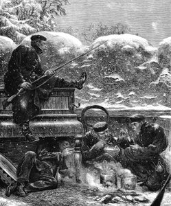 Preußische Truppen bei der Belagerung von Paris, Deutsch-Französischer Krieg, Dezember 1870