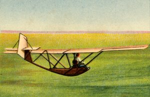 Schüler im Zögling-Trainingssegelflugzeug an der Rhön-Rossitten-Gesellschaft Segelflugschule, Deutschland, 1932 von Unbekannt