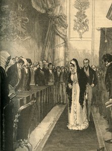 Königin Caroline betritt das House of Lords während ihres Prozesses, Westminster, London, 1820, ca. 1890