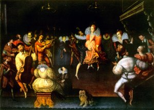 Königin Elisabeth tanzt mit dem Earl of Leicester, 1581, 1942 von Unbekannt