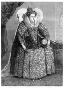 Königin Elisabeth gekleidet für das königliche Dankfest nach der Niederlage der spanischen Armada, 1872 von Unbekannt