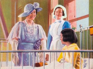 Königin Elizabeth besucht eine Kinderstation im Middlesex Hospital, 1935 von Unbekannt