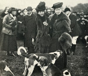 Königin Mary und Königin Alexandra bei einem Treffen der West Norfolk Hunt, 1920