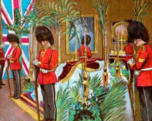 Königin Victoria aufgebahrt im Osborne House, 1901 um 1902 von Unbekannt