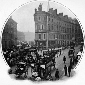 Queen Victoria Street Kreuzung mit Cannon Street, City of London von Unbekannt