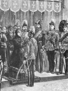 Königin Victoria dekoriert Offiziere...in Windsor, 8. Dezember 1879, 1901
