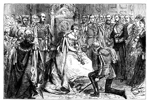 Königin Victoria hält die erste Investitur des Ordens des Sterns von Indien, um 1861