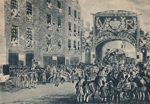 Königin Victorias Einzug in die Stadt auf ihrem Weg zur Guildhall, 9. November 1837, 1948 von Unbekannt