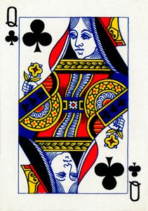 Königin der Kreuzkarten aus einem Kartenspiel von Goodall & Son Ltd., um 1940 von Unbekannt