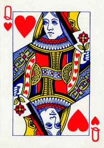 Herzkönigin aus einem Kartenspiel von Goodall & Son Ltd., um 1940 von Unbekannt