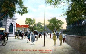 Queens Road Central, nahe dem Paradeplatz, Hongkong, China, um 1900er Jahre von Unbekannt