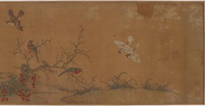 Kaninchen, Vögel und Blumen, 17. Jahrhundert von Unbekannt