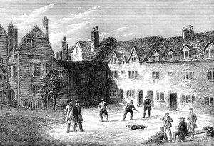 Racquet Court, das Marshalsea-Gefängnis, 19. Jahrhundert von Unbekannt