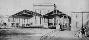 Bahnhöfe in den frühen Tagen waren seltsam primitive Angelegenheiten, um 1934 von Unbekannt