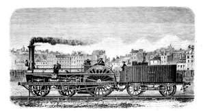 Dampflokomotive entworfen 1849 vom englischen Ingenieur Thomas Russell Crampton