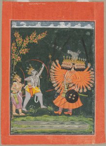 Rama und Laksmana kämpfen gegen Ravana