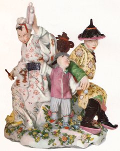 Seltene und außergewöhnlich große und wichtige Chelsea-Gruppe der Roten Anker-Periode, um 1752, 1923