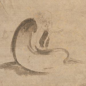 Lesen einer Sutra im Mondlicht, ca. 1332 von Unbekannt