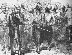Empfang für die Überlebenden der Verteidigung von Lucknow, Indien, Januar 1876, 1908 von Unbekannt