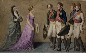 Empfang des Kaisers Alexander in Memel durch ihre Majestäten Friedrich Wilhelm und Luise von Preußen von Unbekannt