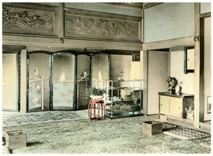 Empfangsraum im Haus eines japanischen Adligen, 1904 von Unbekannt