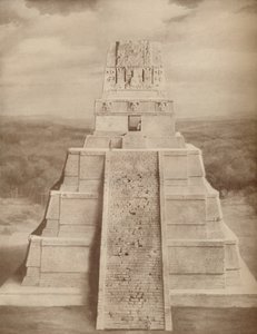 Rekonstruiertes Modell einer prächtigen Maya-Tempelpyramide in Tikal, ca. 1935 von Unbekannt