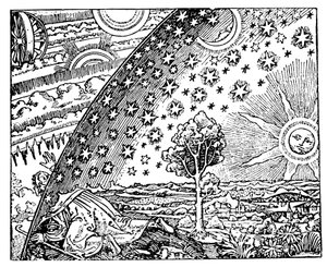 Rekonstruktion einer mittelalterlichen Vorstellung des Universums, 19. Jahrhundert von Unbekannt
